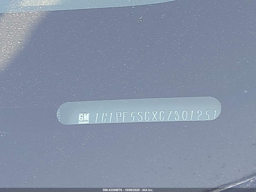 2012 Chevrolet Cruze 1Lt VIN: 1G1PF5SC8C7301251 Lot: 43389076