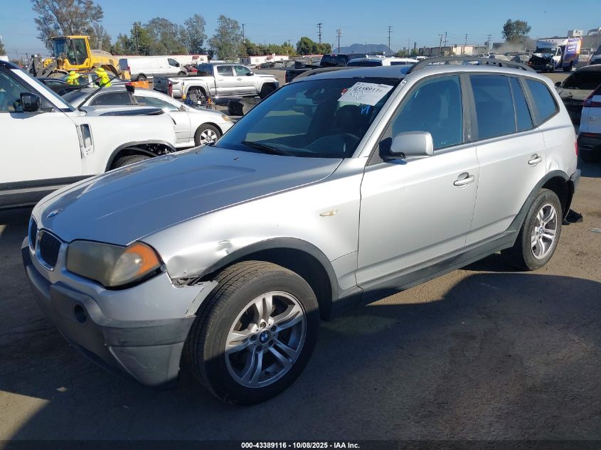2004 BMW X3 3.0I VIN: WBXPA93474WA64558 Lot: 43389116