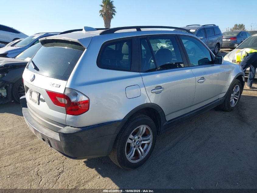2004 BMW X3 3.0I VIN: WBXPA93474WA64558 Lot: 43389116