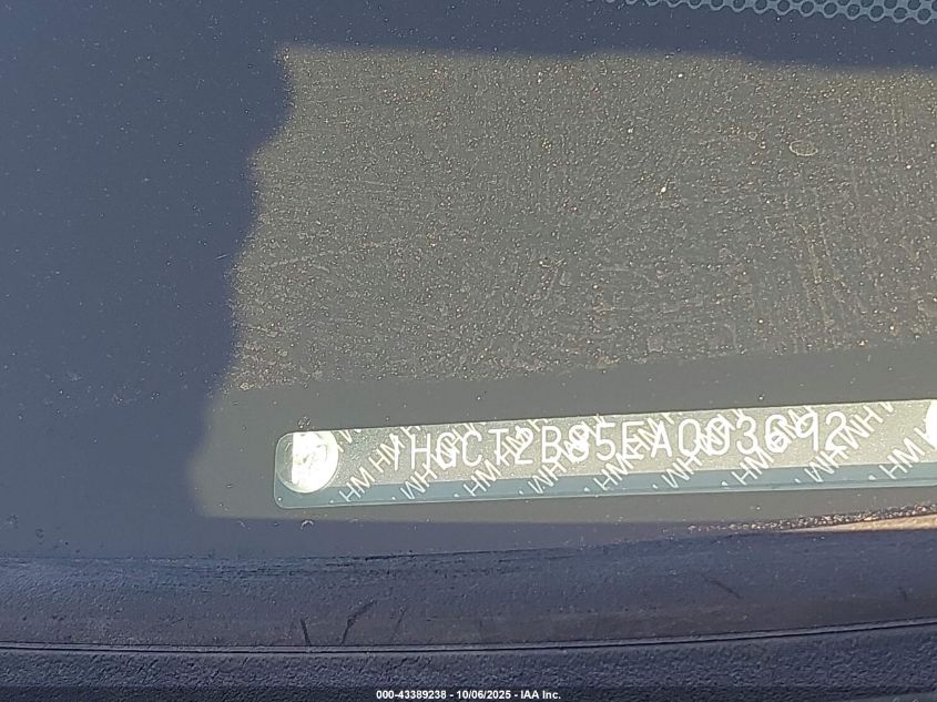 2014 Honda Accord Ex-L V-6 VIN: 1HGCT2B85EA003692 Lot: 43389238