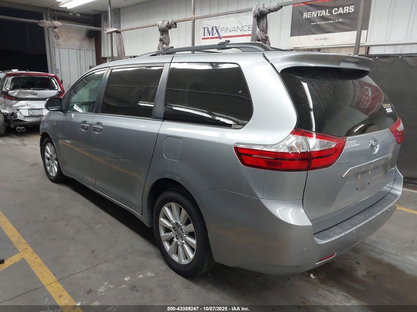 2017 Toyota Sienna 3.5 Xle Premium 7 Passenger Silver Lot 111043389247 Vin 5TDDZ3DC0HS160692