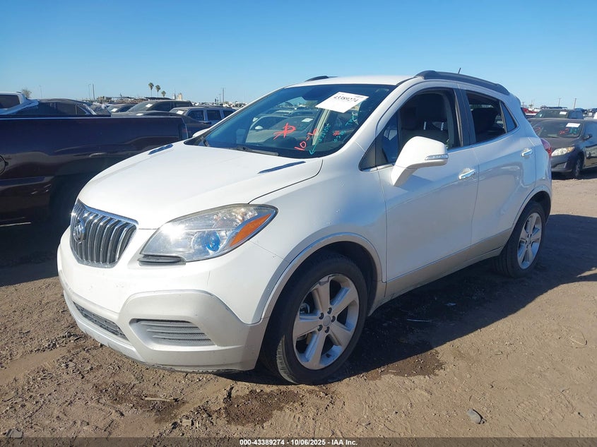 Vin: kl4cjasb2gb630352, lot: 43884023, buick encore 20162