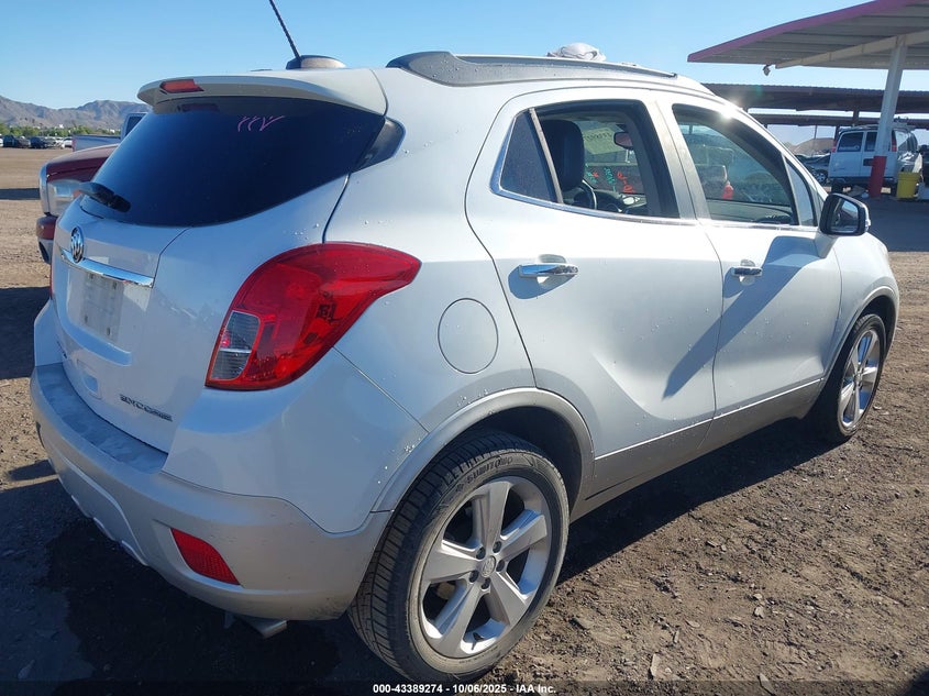 Vin: kl4cjasb2gb630352, lot: 43884023, buick encore 20164