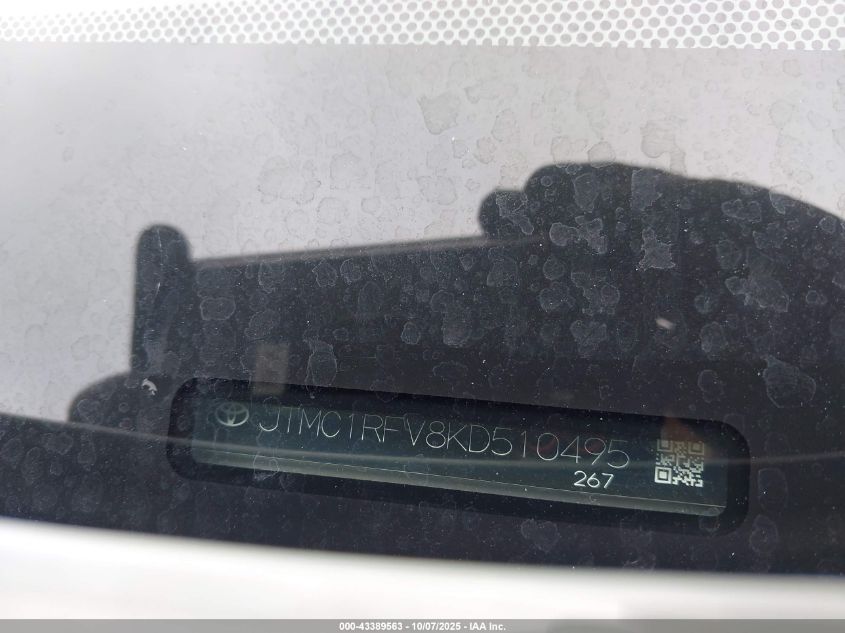 2019 Toyota Rav4 Xle Premium VIN: JTMC1RFV8KD510495 Lot: 43389563