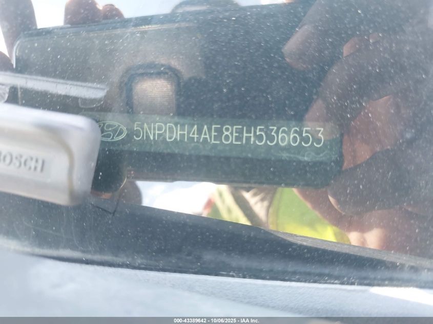 2014 Hyundai Elantra Se VIN: 5NPDH4AE8EH536653 Lot: 43389642