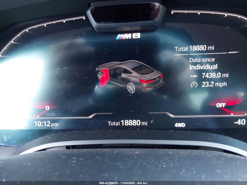 2022 BMW M8 Competition VIN: WBSAE0C09NCJ35543 Lot: 43390415