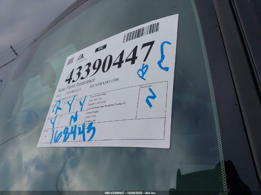 2012 Chevrolet Silverado 1500 Ls VIN: 1GCRKREA2CZ258043 Lot: 43390447