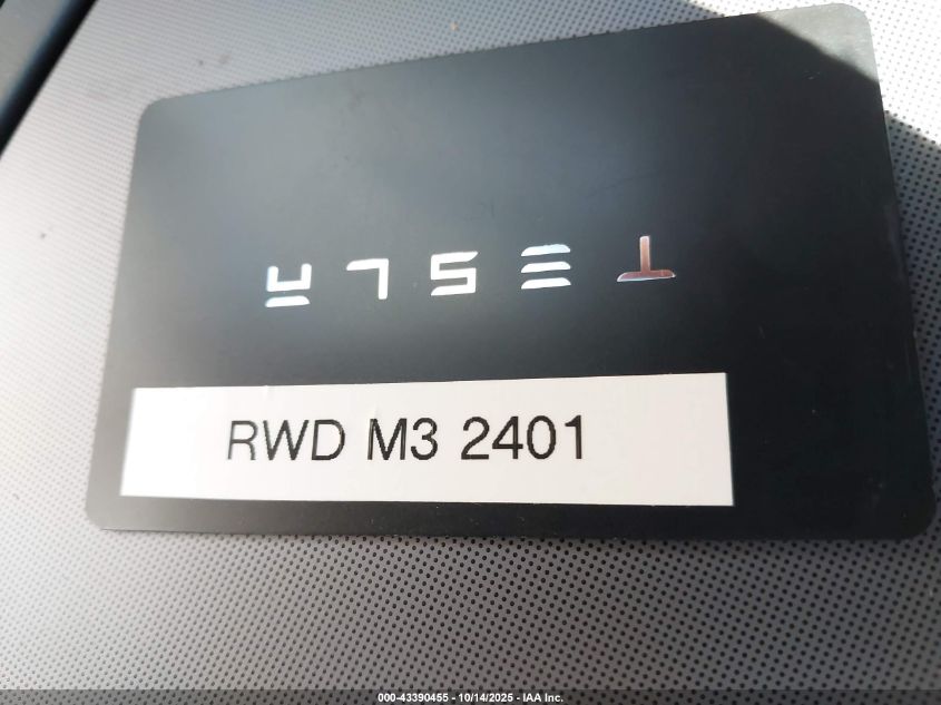 2025 Tesla Model 3 Long Range Rear-Wheel Drive VIN: 5YJ3E1EA8SF032401 Lot: 43390455
