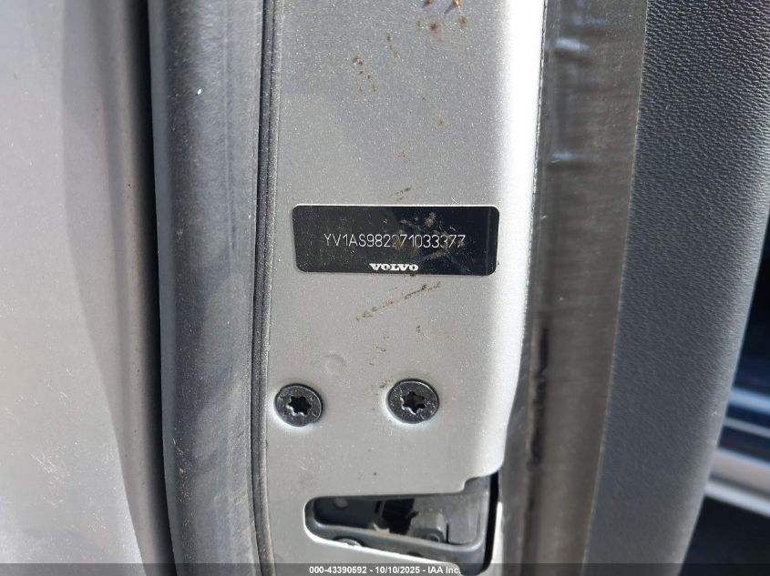 2007 Volvo S80 3.2 VIN: YV1AS982271033377 Lot: 43390592