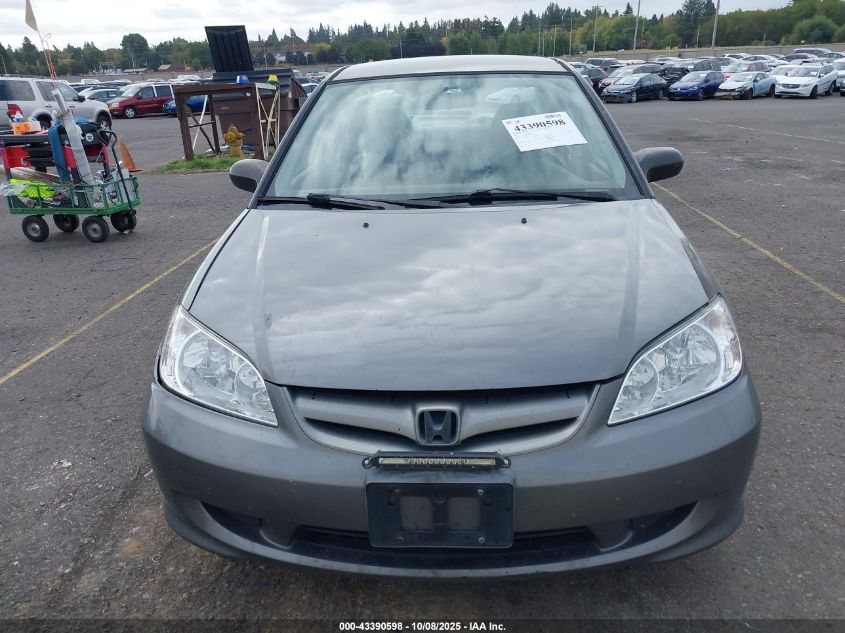 2005 Honda Civic Lx VIN: JHMES16555S001440 Lot: 43390598