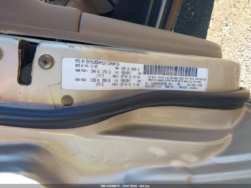 2004 Jeep Grand Cherokee Limited VIN: 1J4GW58N64C287935 Lot: 43390675