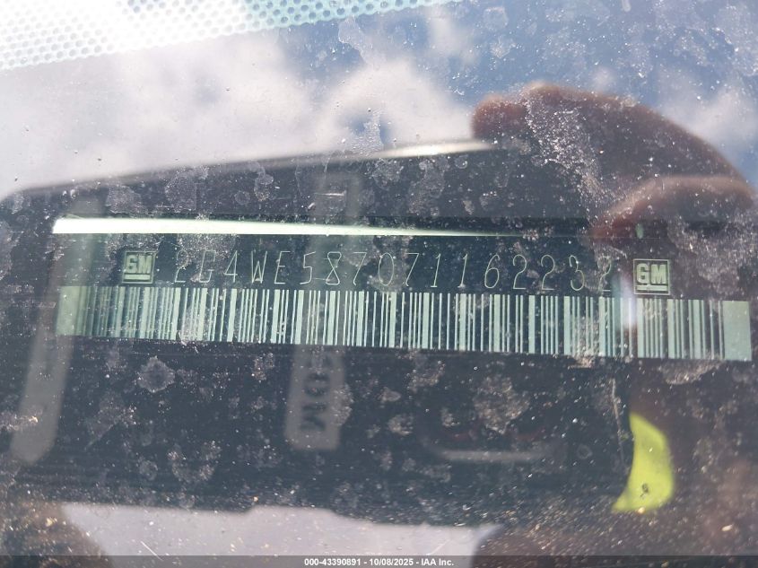 2007 Buick Lacrosse Cxs VIN: 2G4WE587071162232 Lot: 43390891