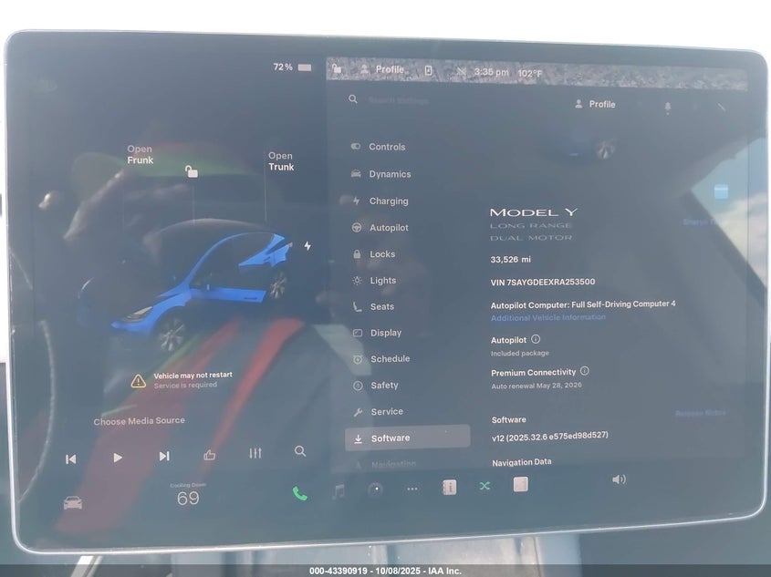 2024 Tesla Model Y Long Range Dual Motor All-Wheel Drive VIN: 7SAYGDEEXRA253500 Lot: 43390919