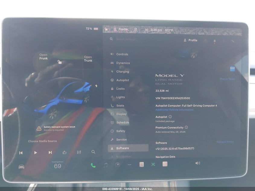 2024 Tesla Model Y Long Range Dual Motor All-Wheel Drive VIN: 7SAYGDEEXRA253500 Lot: 43390919