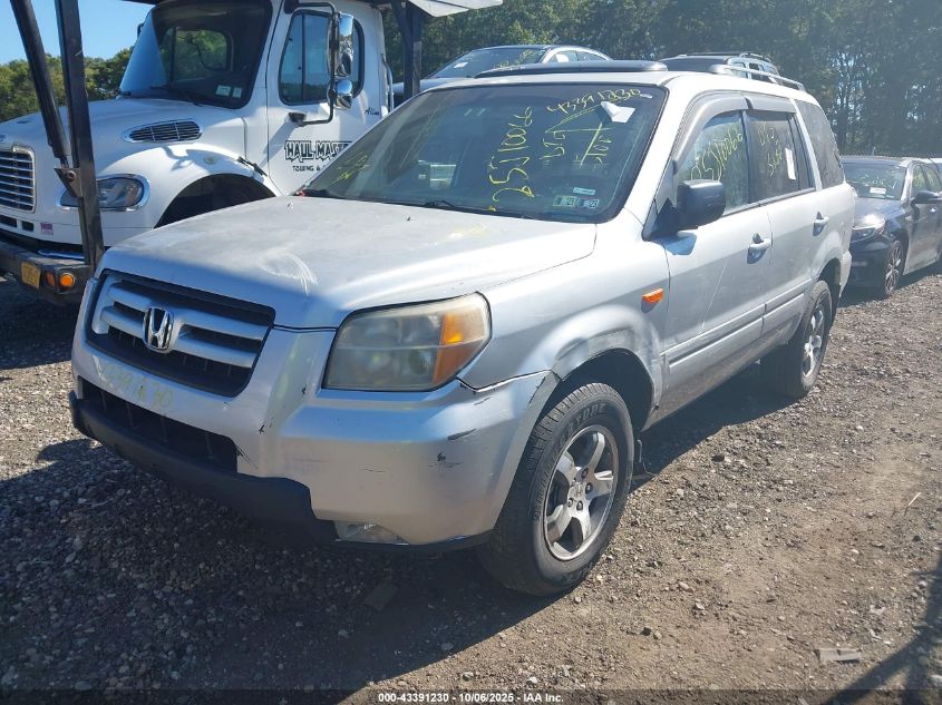 2006 Honda Pilot Ex-L VIN: 2HKYF186X6H509959 Lot: 43391230