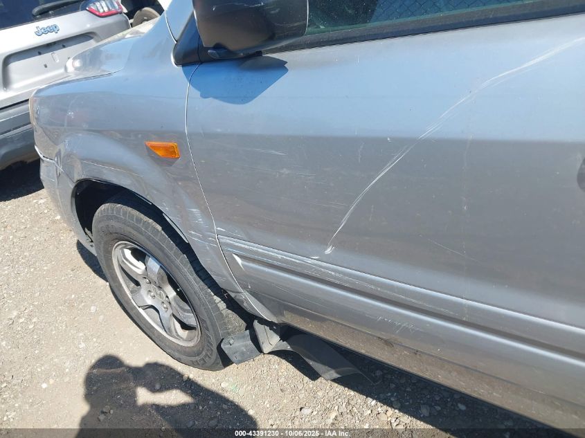 2006 Honda Pilot Ex-L VIN: 2HKYF186X6H509959 Lot: 43391230