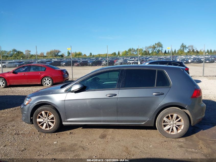 2016 Volkswagen Golf Tsi S 4-Door VIN: 3VW217AU2GM040729 Lot: 43391419