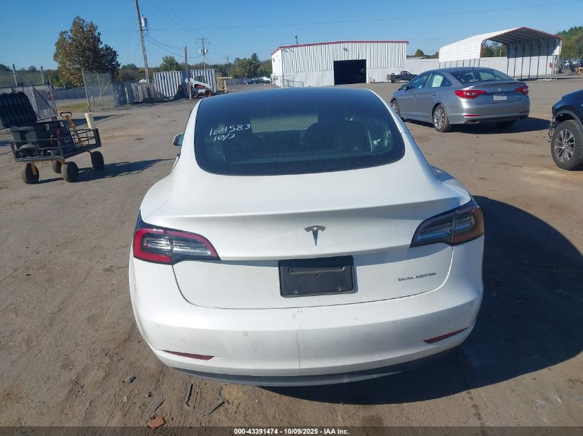 2022 Tesla Model 3 Long Range Dual Motor All-Wheel Drive VIN: 5YJ3E1EB5NF262605 Lot: 43391474