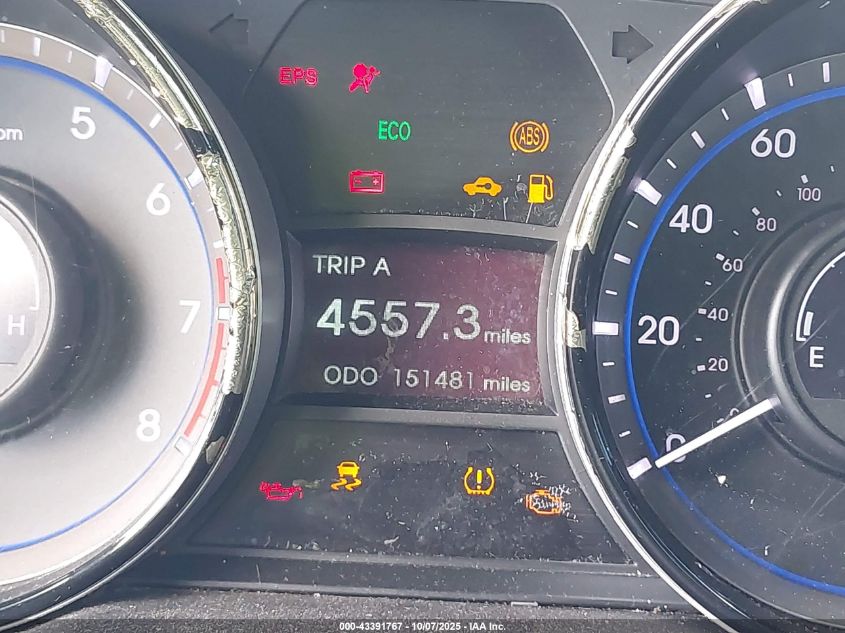 2013 Hyundai Sonata Se VIN: 5NPEC4ACXDH544527 Lot: 43391767