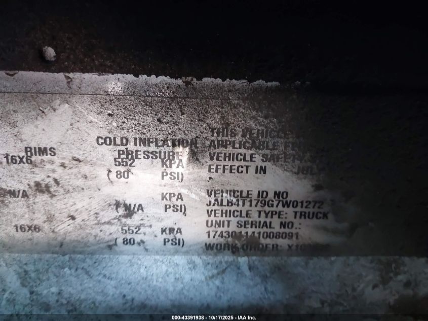 2016 Isuzu Npr VIN: JALB4T179G7W01272 Lot: 43391938