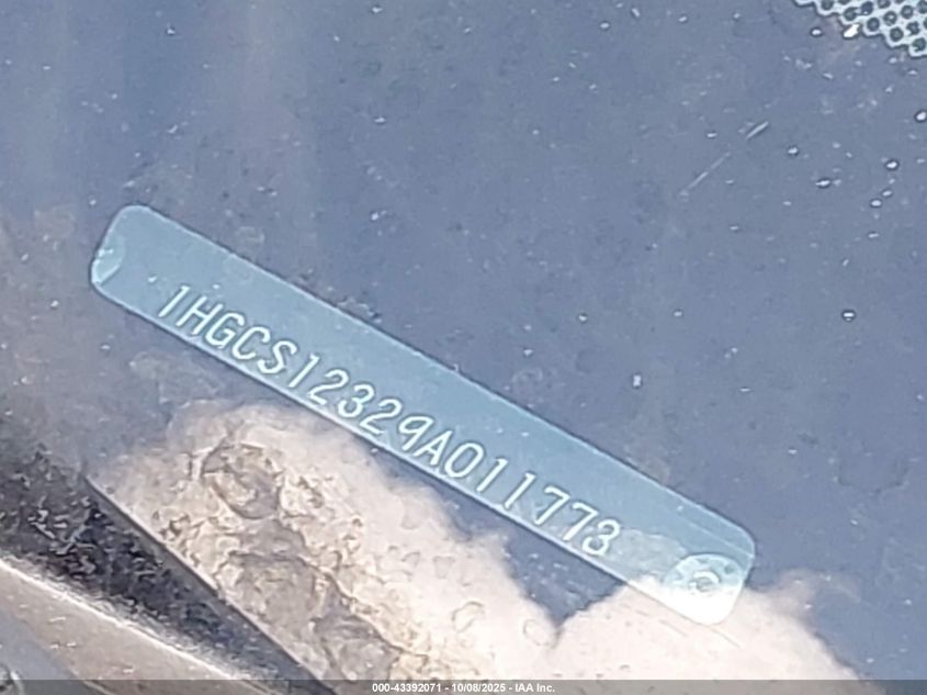 2009 Honda Accord 2.4 Lx-S VIN: 1HGCS12329A011773 Lot: 43392071