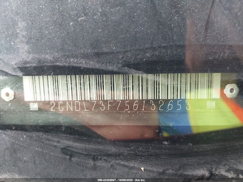 2005 Chevrolet Equinox Lt VIN: 2CNDL73F756132653 Lot: 43392087