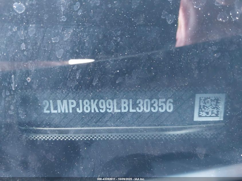 2020 Lincoln Nautilus Reserve VIN: 2LMPJ8K99LBL30356 Lot: 43392611