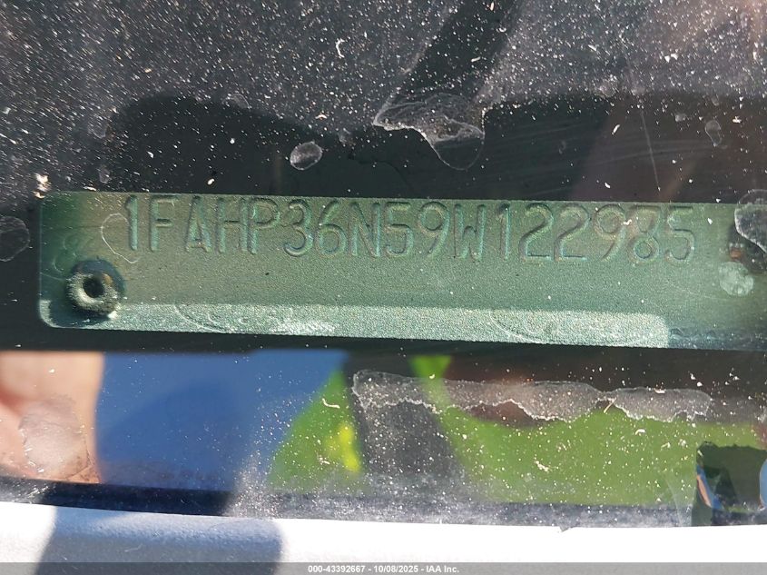 2009 Ford Focus Ses VIN: 1FAHP36N59W122985 Lot: 43392667