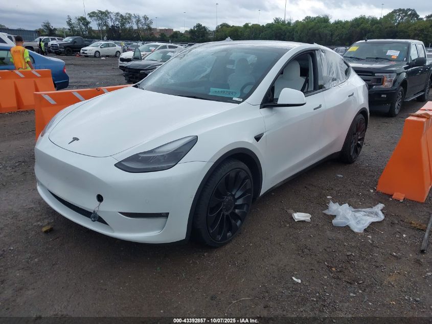 2022 Tesla Model Y Performance Dual Motor All-Wheel Drive VIN: 7SAYGDEF6NF516748 Lot: 43392857