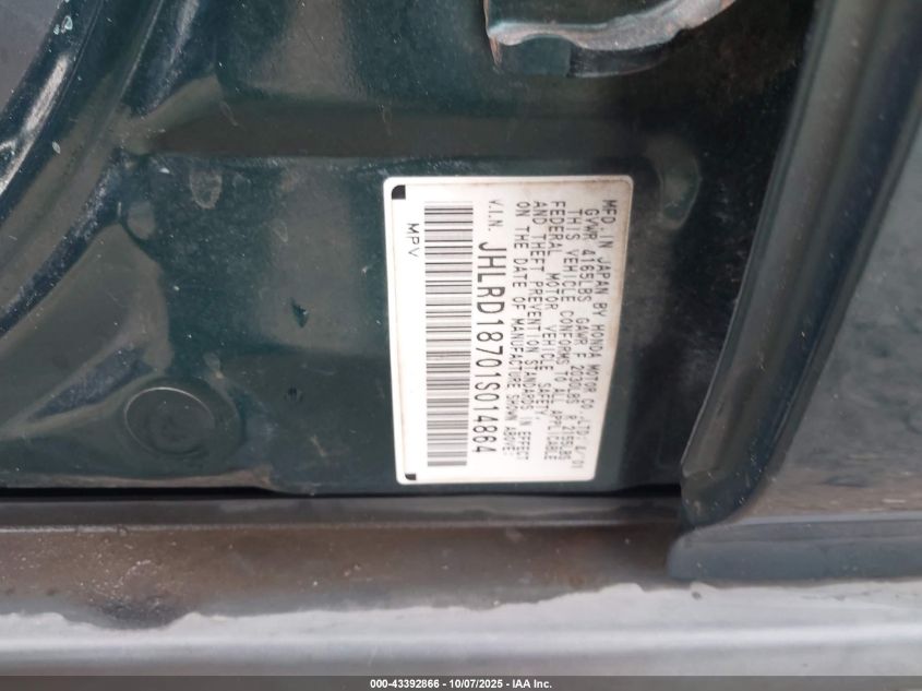 2001 Honda Cr-V Special Edition VIN: JHLRD18701S014864 Lot: 43392866