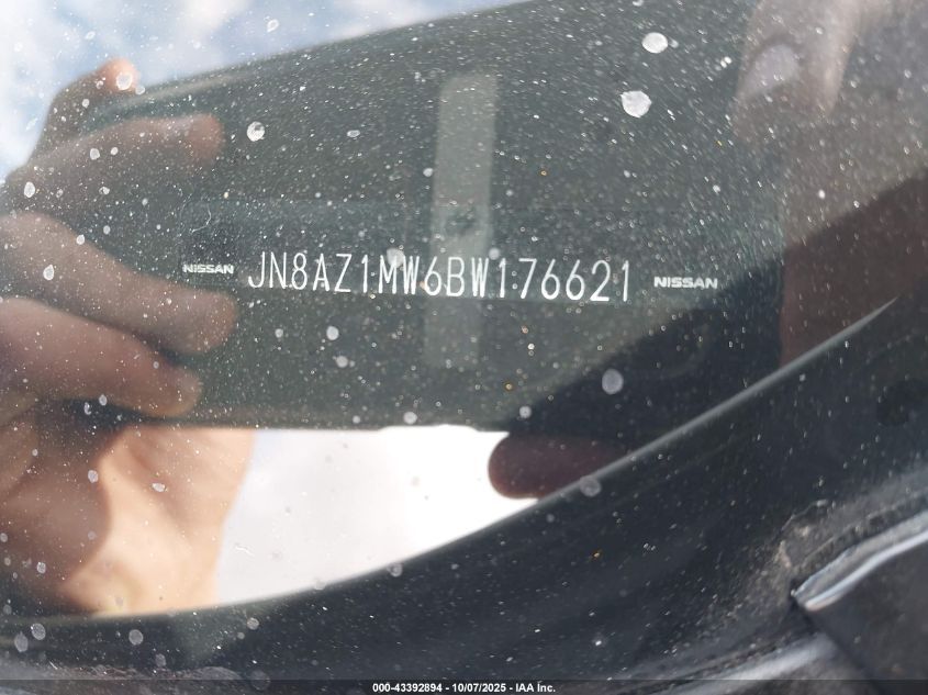 2011 Nissan Murano Sl VIN: JN8AZ1MW6BW176621 Lot: 43392894