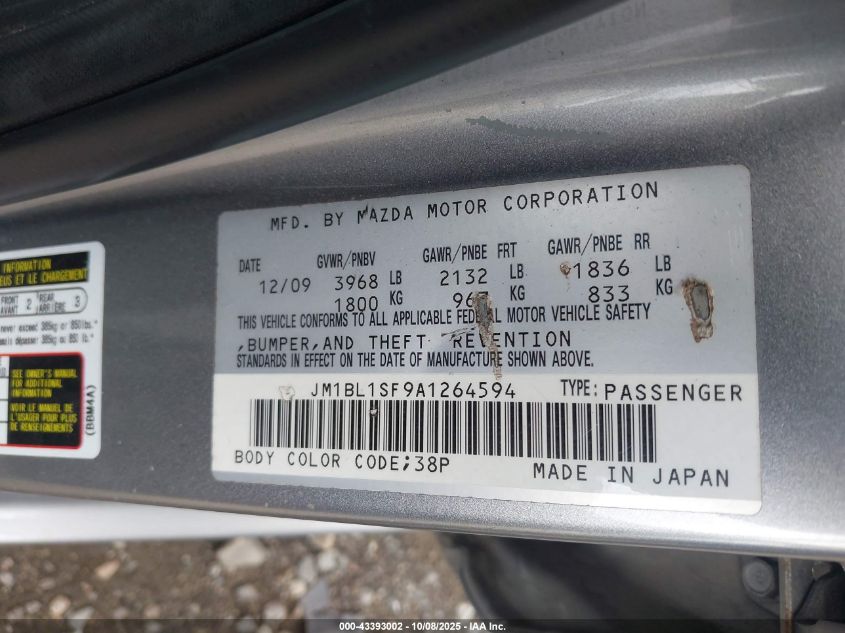 2010 Mazda Mazda3 I Sport VIN: JM1BL1SF9A1264594 Lot: 43393002