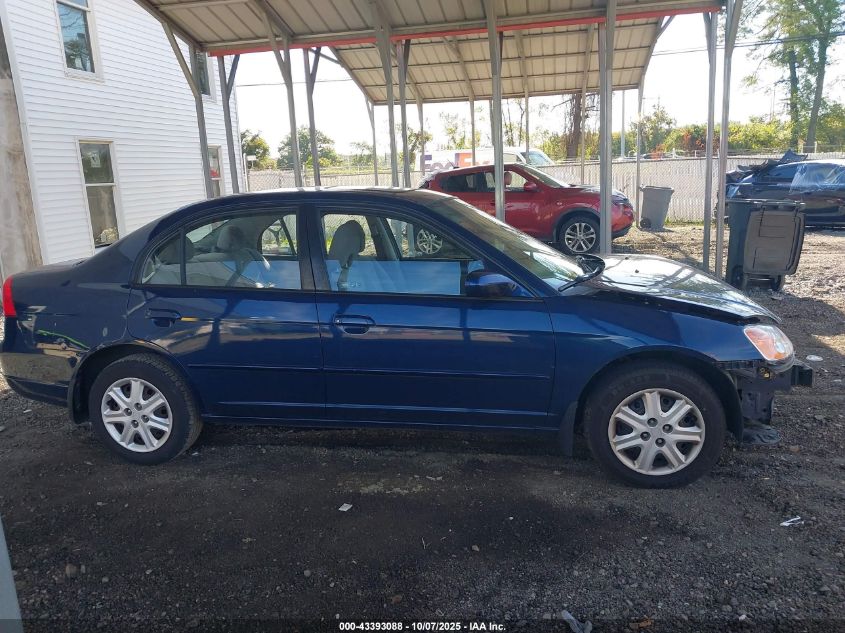 2003 Honda Civic Ex VIN: 2HGES26723H589909 Lot: 43393088