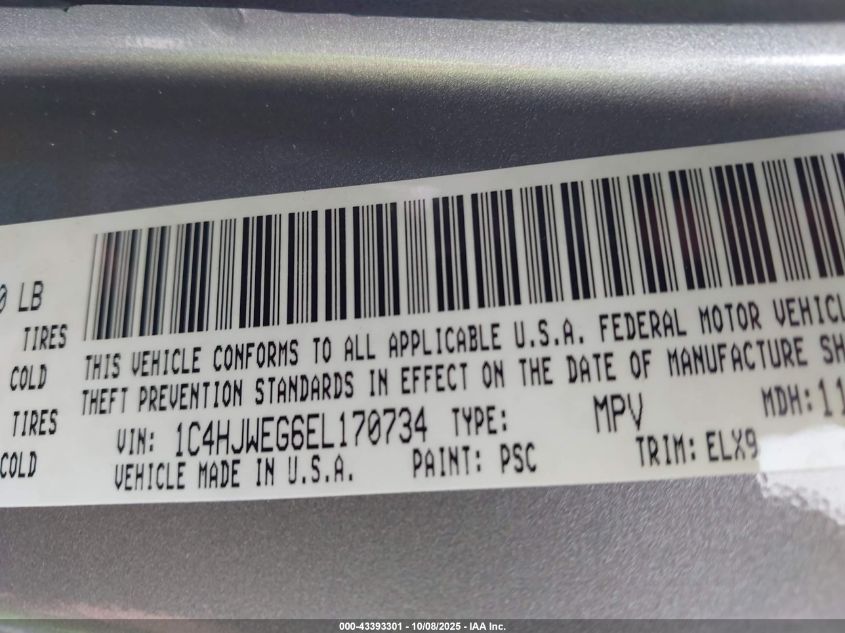 2014 Jeep Wrangler Unlimited Polar Edition VIN: 1C4HJWEG6EL170734 Lot: 43393301