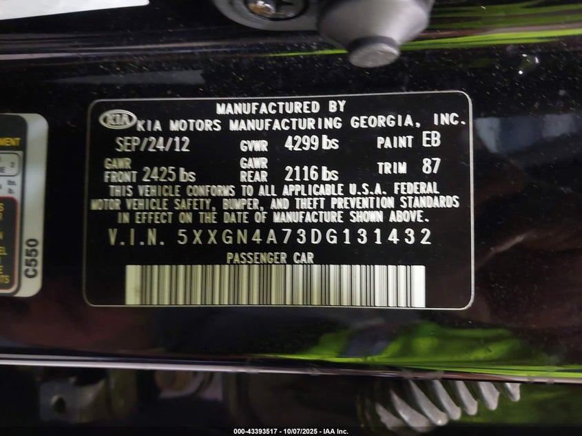 2013 KIA OPTIMA EX 5XXGN4A73DG131432