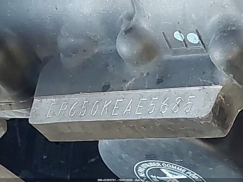 2025 Kawasaki Ex650 P VIN: ML5EXEP14SDAE5685 Lot: 43393701