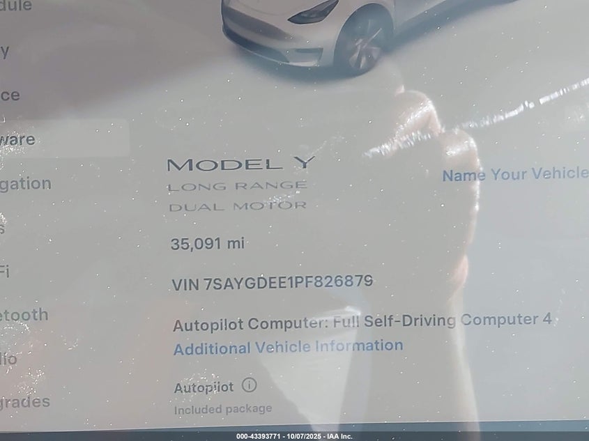 2023 Tesla Model Y Awd/Long Range Dual Motor All-Wheel Drive VIN: 7SAYGDEE1PF826879 Lot: 43393771