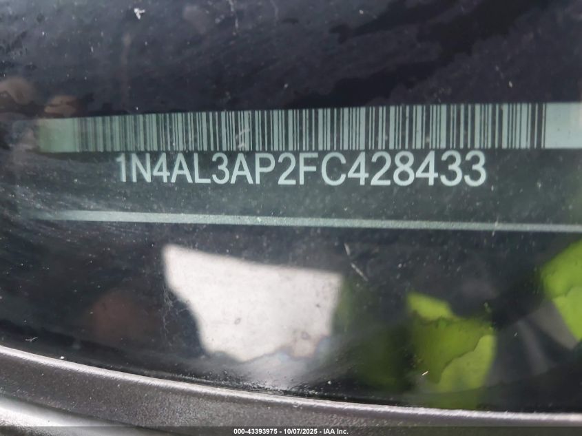 2015 Nissan Altima 2.5 Sv VIN: 1N4AL3AP2FC428433 Lot: 43393975