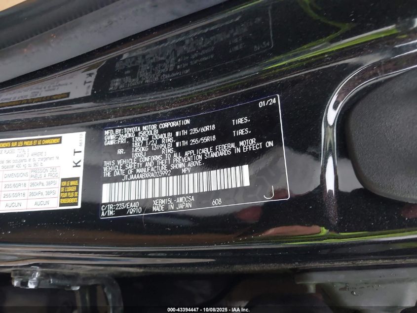 2024 Lexus Rz 450E Premium VIN: JTJAAAABXRA023992 Lot: 43394447