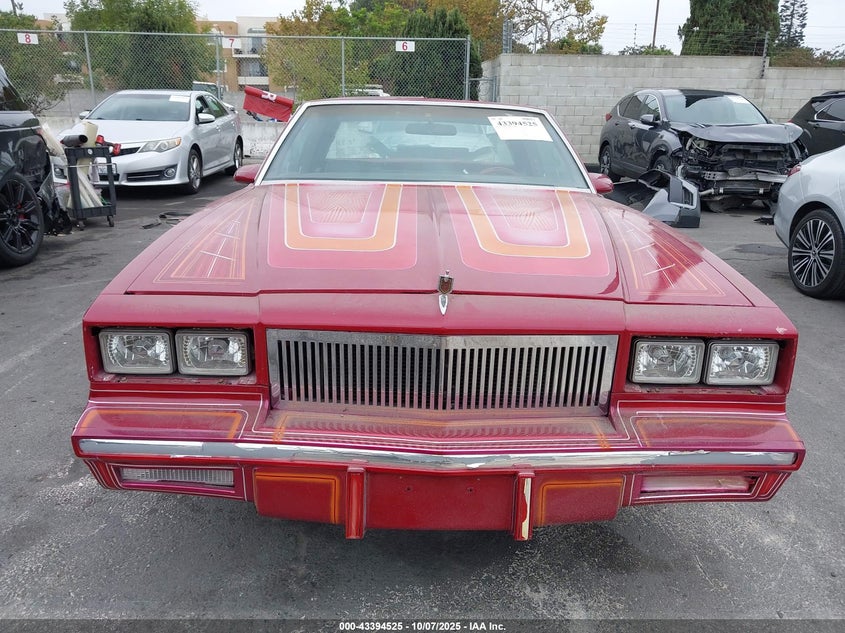 1984 Chevrolet Monte Carlo VIN: 1G1AZ37H2ER200252 Lot: 43394525