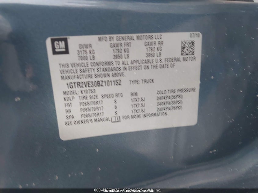 2011 GMC Sierra 1500 Sle VIN: 1GTR2VE30BZ101152 Lot: 43394571