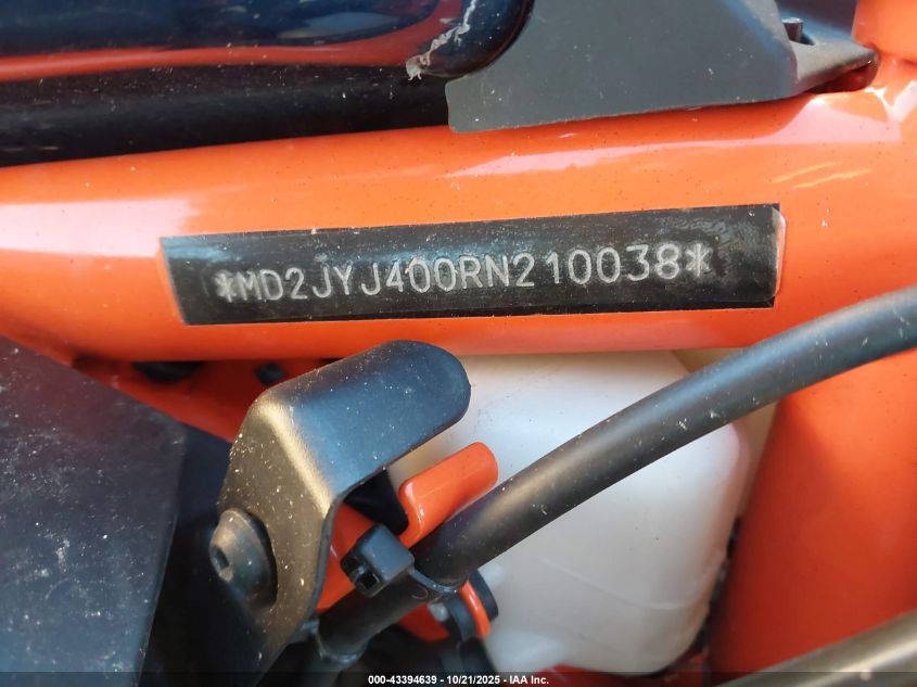 2024 Ktm 390 Rc VIN: MD2JYJ400RN210038 Lot: 43394639