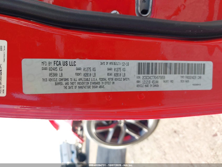 2C3CDXCT7KH575859 2019 DODGE CHARGER photo no. 9