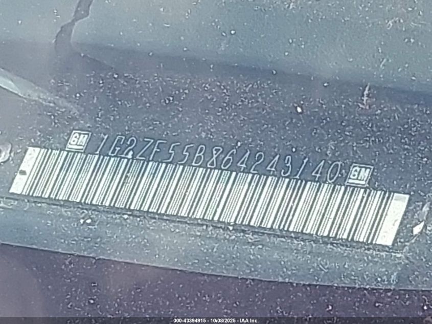 2006 Pontiac G6 Se VIN: 1G2ZF55B864243140 Lot: 43394915