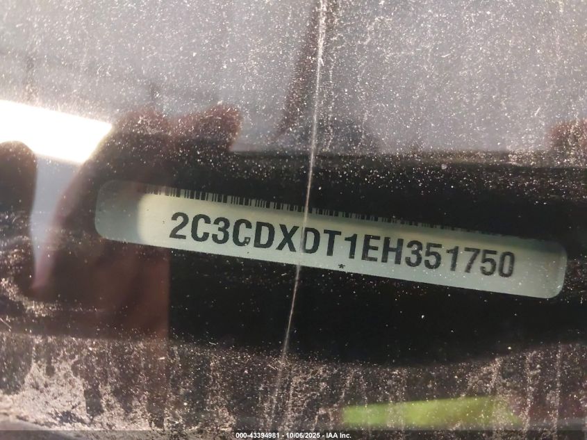2014 Dodge Charger R/T Plus VIN: 2C3CDXDT1EH351750 Lot: 43394981