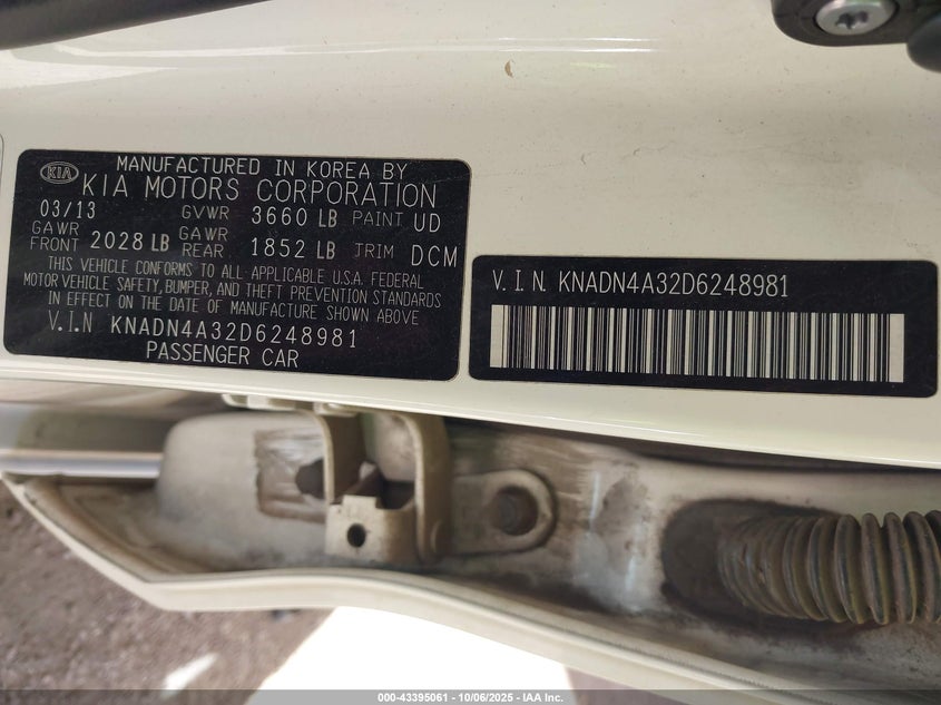 2013 KIA RIO EX KNADN4A32D6248981