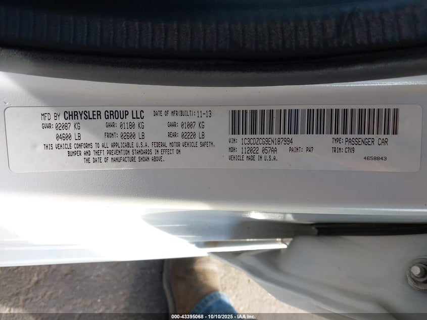 2014 DODGE AVENGER SXT 1C3CDZCG9EN187994