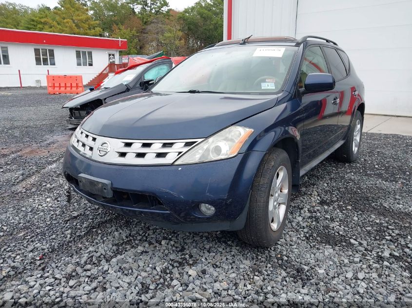 2005 Nissan Murano Sl VIN: JN8AZ08W45W427144 Lot: 43395078