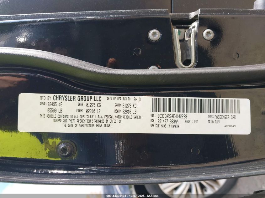 2014 Chrysler 300 VIN: 2C3CCARG4EH142238 Lot: 43395131