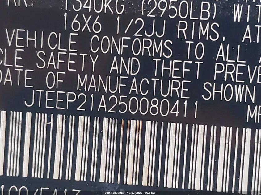 2005 Toyota Highlander V6 VIN: JTEEP21A250080411 Lot: 43395269